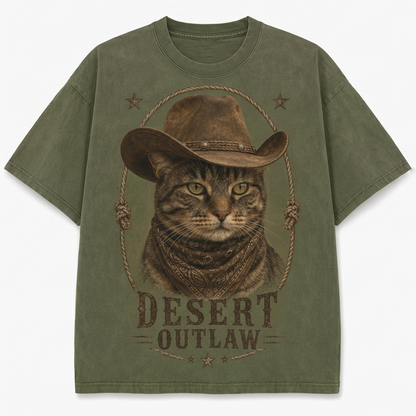 Desert Outlaw Tabby Cat Tee