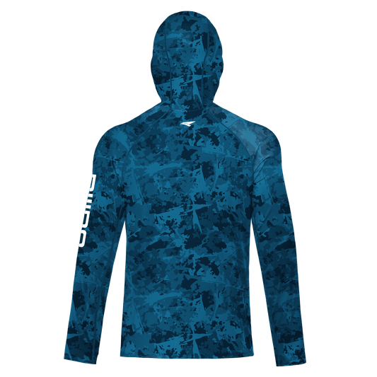 Performance Cooling Hoodie with Gaiter - Full Print - Dark Blue