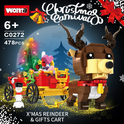 Christmas Building Sets, 478Pcs Christmas Reindeer, Tree, Gift Car Blocks Bricks Set for 6+ Kids Boys Girls Birthday Xmas Gifts