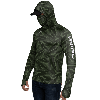 Performance Cooling Hoodie with Gaiter - Full Print - Dark Green